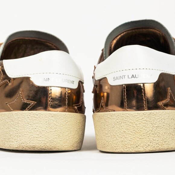 Saint Laurent SL/06 Gold Patent Star Low-Top Sneakers - Picture 10 of 12